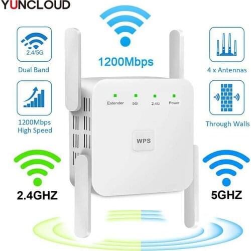 5Ghz WIFI Booster Repeater 1200Mbps Router Wireless Wi-Fi 2.4G With Long Range Extender 5G wireless Signal Amplifier Repeater