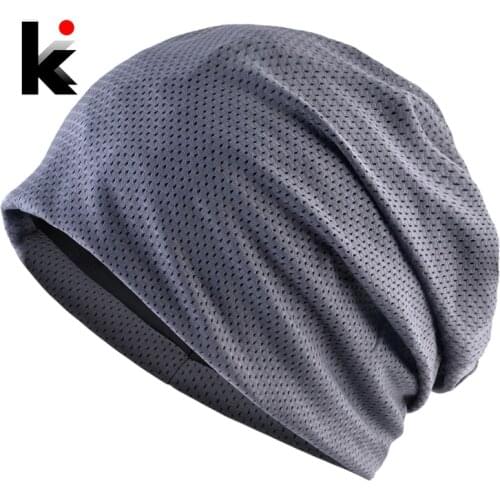 Breathable Beanies Spring Outdoor Casual Skullies Beanies Women Summer Mesh Thin Bonnet Gorras Solid Color Fashion Soft Hat Men
