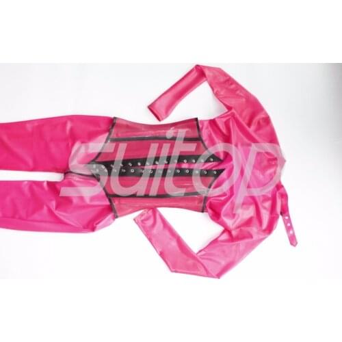 Suitop via DHL latex rubber zentai with socks for female
