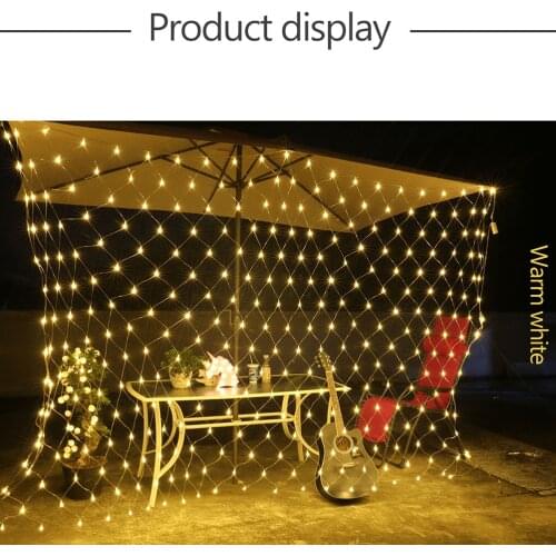 Solar Led Lights Decorative 204 Fairy Warm White Net Night Waterproof Lights for Outdoor Indoor Decoration Garden Wedding Party