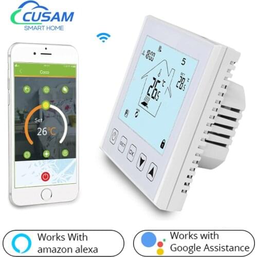 WiFi Smart Thermostat Temperature Controller for Water/Electric Floor Heating Water/Gas Boiler Works with Alexa Google Home