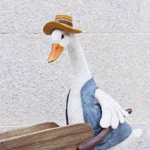 Duck Resin Flower Planter Pot Fairy Garden Landscape Decorative Plants Succulent Flower Vase Container Statue Flowerpot Decor