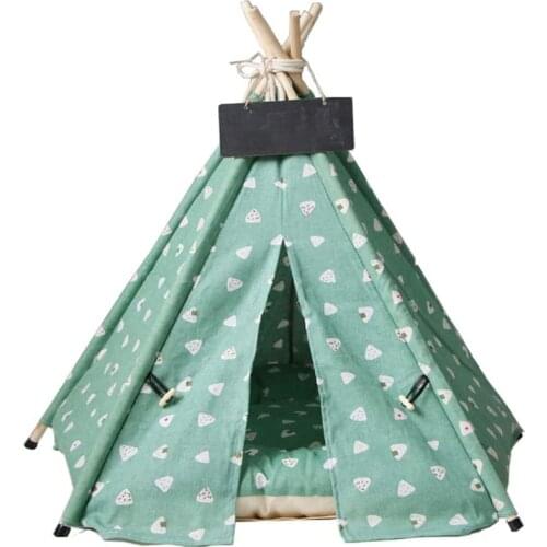 Pet Teepee Pet Bed With Thick Cushion Blackboard Dog Tent Portable Breathable 6 Sizes Colors Available For Medium Small Dog Cat