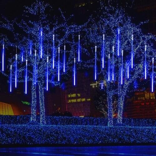 10cm 8 Tubes Waterproof Meteor Shower Rain LED String Lights Outdoor Christmas Decoration for Home Tree EU/US Plug