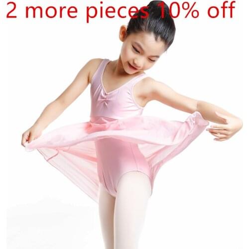 New Coming Tank Dance Tutu Leotard Goregette Pink Blue Black Child Girl Baby Training Ballet Gym Wear Skirt Blouse Cotton Fabric