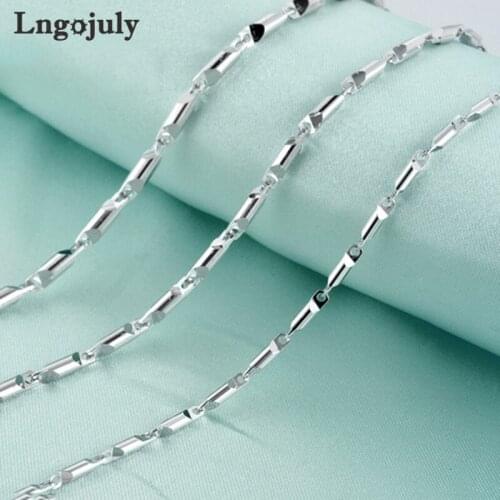 Hot Sale Pure 925 Sterling Silver Chain For Men Jewelry Genuine Silver Necklaces Hip-hop Male Buckle Chain 3MM Fine Jewelry Gift