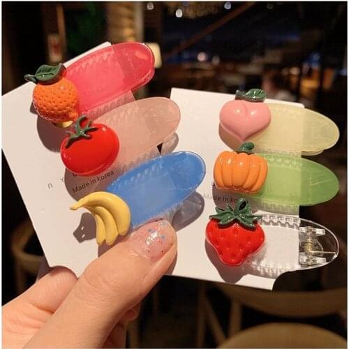 2019 New Hair Accessories for Fashion Women Girls Cartoon Hair Clip Fruit Strawberry Headwear Hairpin Hair Styling Tools