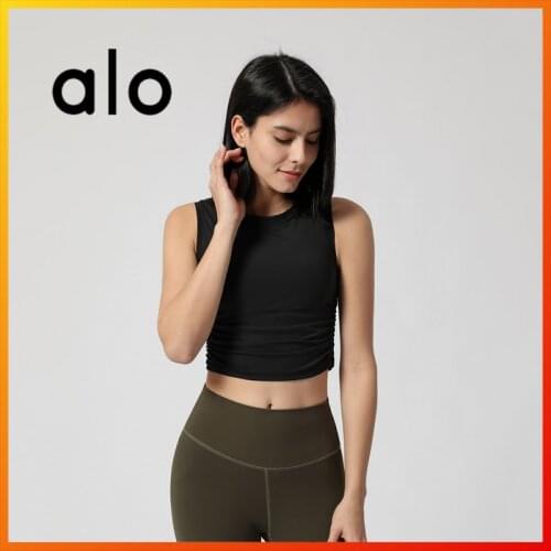 ALO Yoga Womens Sleeveless Four-Color Sports Shockproof Short Top Running Yoga Sports Fitness Vest