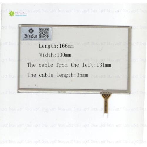 ZhiYuSun HLD-TP-1285 7Inch 166mm*100mm Resistive touch screen Panel Digitizer 166*100 For CAR DVD touchsensor glass