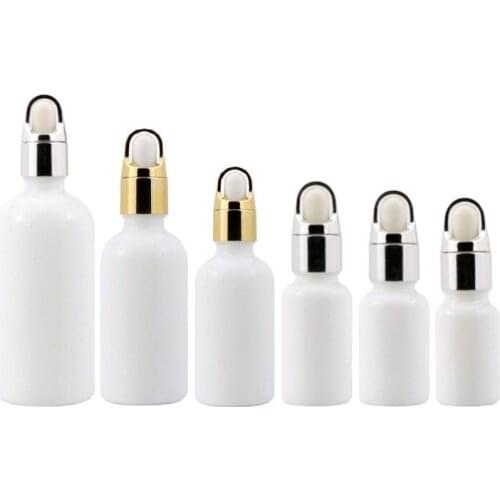 10ML 15ML 30ML 50ML 100ML Glass Dropper Bottle White Porcelain Empty Refillable Serum Essential Oils Dropper Bottle 10pcs