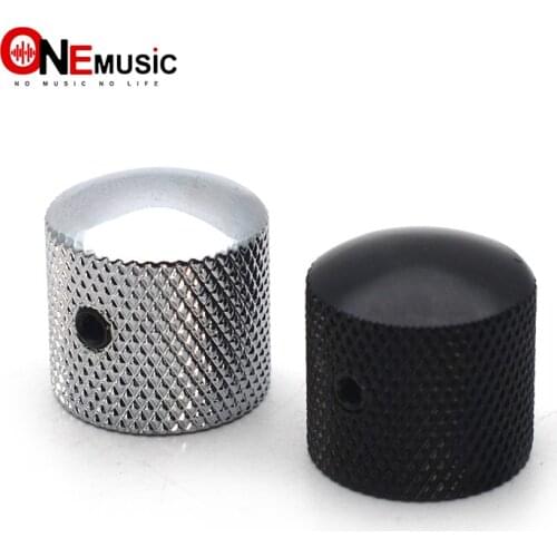 10pcs Metal Dome Tone Tunning Knob with Hexagon Screws Lock Volume Control Buttons for Electric Guitar Bass Black/Chrome