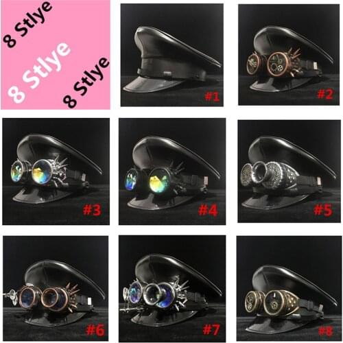 100% Leather Germany Military Hat Visor Cap Army Hat Cortical Police Cap Cosplay Halloween Hat Size M L XXL