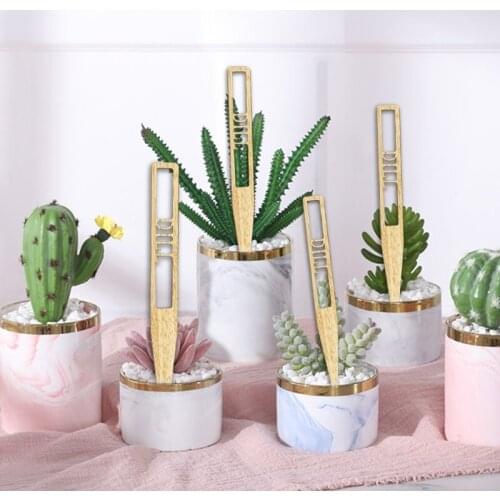 12pcs Plant Labels Hollow Lettering Garden Markers Tags Wooden Sign Sticks for Herbs Potted Flowers R7UB