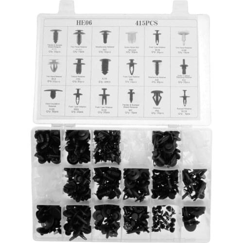 415PCS Car Body Push Retainer Pin Rivet Fasteners Trim Moulding Clip Automotive Expansion Screws Kit For Ford