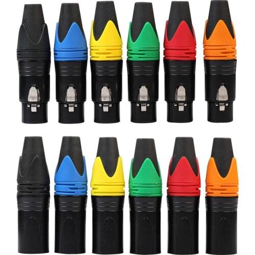 5 Pairs 3 Pin XLR Cable Connector Male And Female With Aluminum Alloy Housing And Silver Contacts Mic Cable Plug Connector Audio