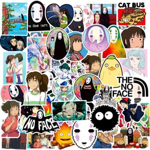 50 Pcs/Set High Quality Miyazaki Hayao Classic Japanese Anime Sticker For Bike Laptop Book Wall Motorcycle Skateboard Guitar