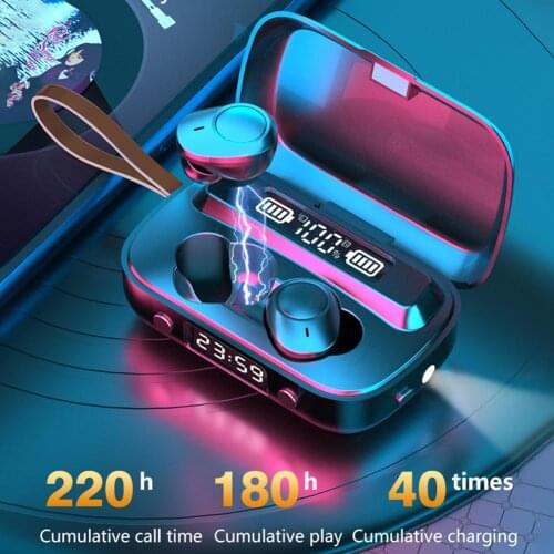 A13 TWS Portable Wireless Bluetooth 5.1 Digital Display Earphones Headphones Digital Display Portable with Charging Box Wireless