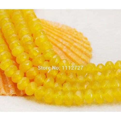 4x6mm Accessories Yellow Chalcedony Faceted Women Fitting Girls Gifts Semi Finished Stone Loose Beads Jewelry Making Wholesale