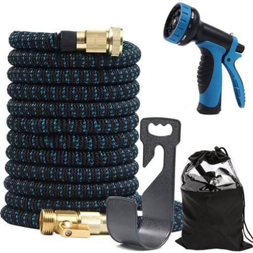 American Standard Expandable Garden Hose Set High Pressure Garden Watering Hose Gun Adjustable Magic Flexible Car Wash Hose Tool