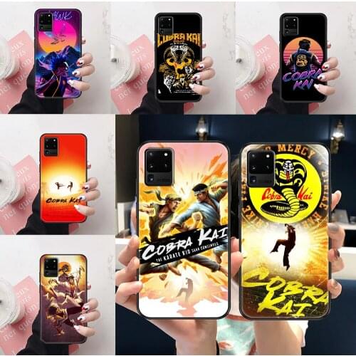 Cobra Kai snake TV Phone case For Samsung Galaxy Note 4 8 9 10 20 S8 S9 S10 S10E S20 Plus UITRA Ultra black silicone bumper