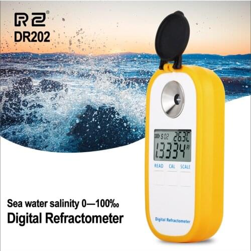 RZ Digital Sea Water Refractometer Seawater Salinity Meter Specific Gravity Range 0―100‰ Chlorinity 0~57‰ Refractometer