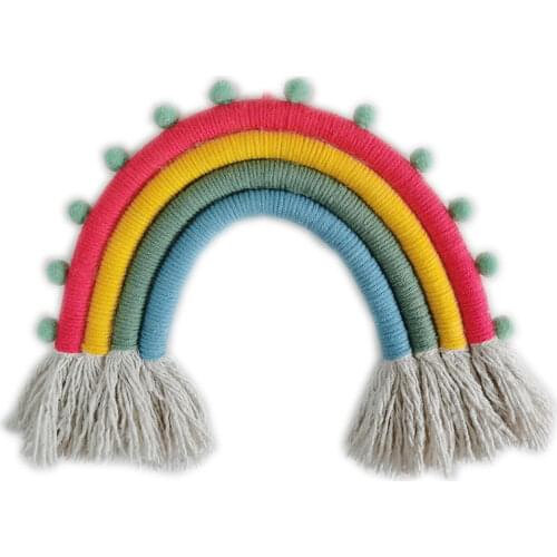 Girls Bedroom Decor Rainbow Hand-woven Hanging Ornaments Wall Decoration Hanging GiftS Kindergarten Childrens Room Accessories