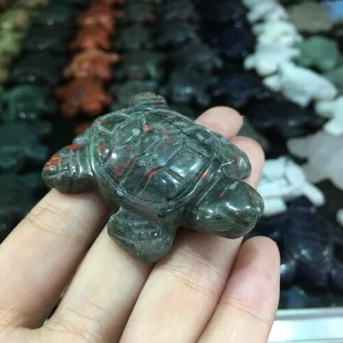 Natural dragon blood stone tortoise carvings Rock crystal turtle Figurine