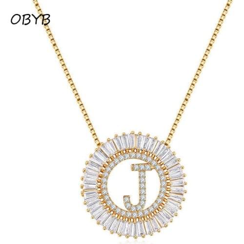 Hot Sale A-Z Initials Initial CZ Necklace Top Quality Letter Necklace For Women Accessories Girls Best Party Wedding Jewelry