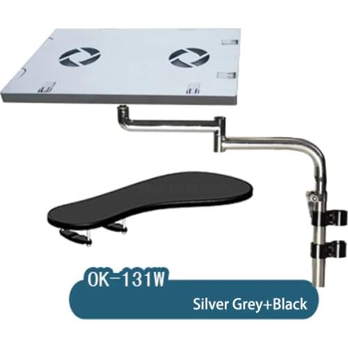 Hyvarwey OK131 Full Motion Multifunctional Bow Chair Clamping Keyboard/ Mouse Pad Support Laptop Desk Holder Lapdesk