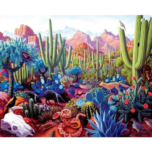 Full Square DIY Diamond Embroidery Plant Cactus Diamond Painting Plant Kingdom Cross Stitch Kits Rhinestones Mosaic Home Decor
