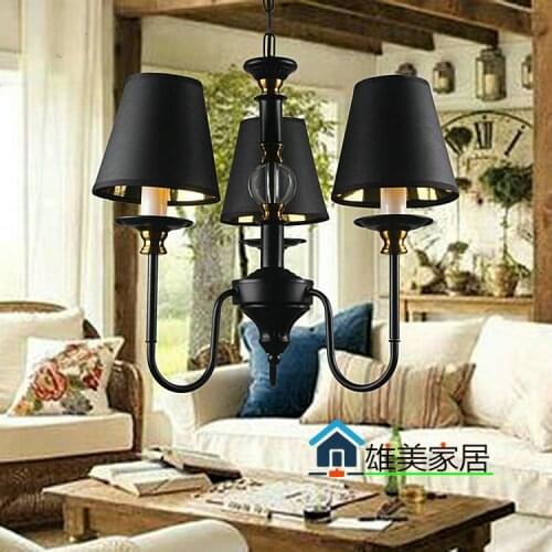 Lamp rural candle light American style lamp hanging living room Nordic lamp crystal retro bedroom