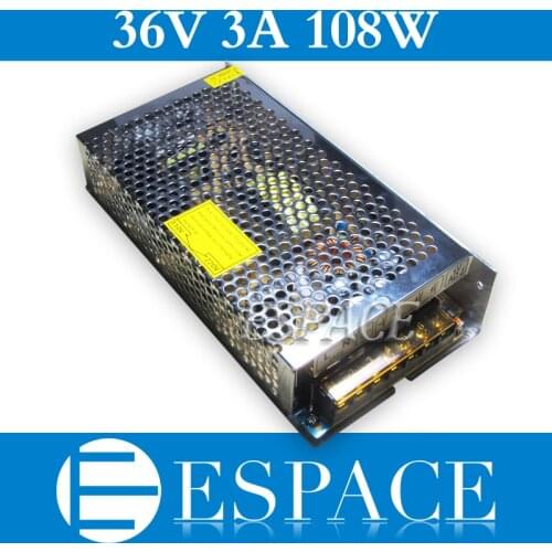 Best quality 36V 3A 108W Switching Power Supply Driver for CCTV camera LED Strip AC 100-240V Input to DC 36V free shipping