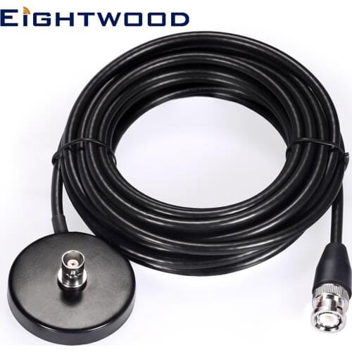 Eightwood BNC Ham Radio Antenna Magnetic Base with Extension Cable 3m 9.84Ft BNC Connector