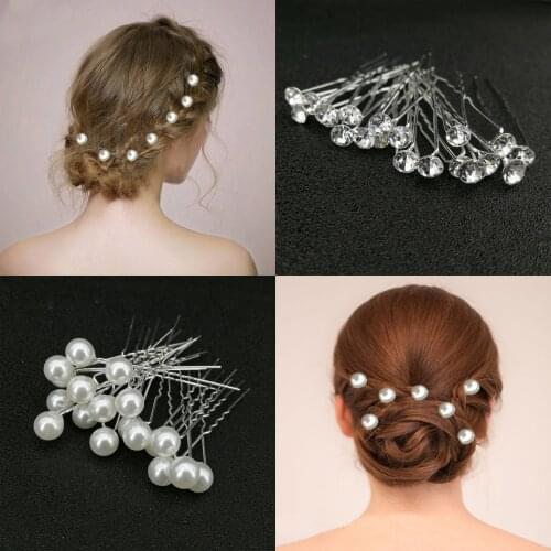 Fashion Girls Crystal Simulated Pearl Hairpins Metal Barrette Clip Wedding Bridal Hair Accessories Daily Hairstyle Design Tools