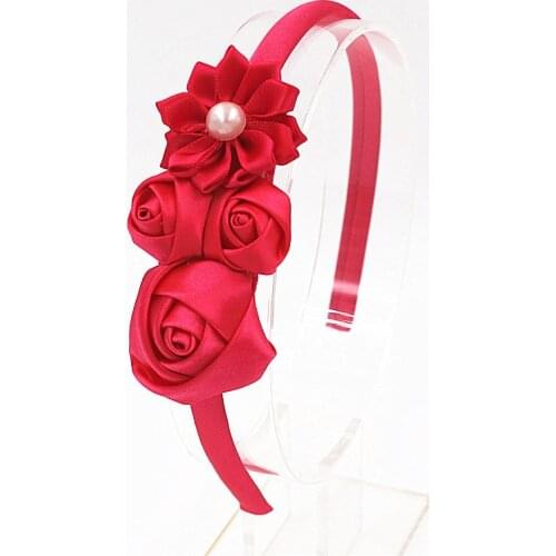 Fashion Cute Hairbands Hair Hoop Rose Flower Headband headwear Head hoop Girls Pearl flower Hair Hoop girl hair accessories
