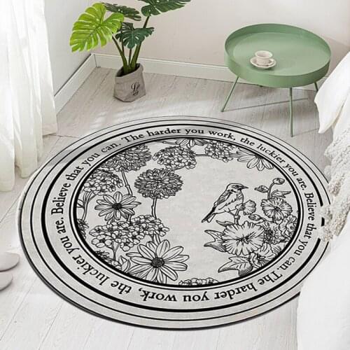 Non-slip Bathroom Floor Mat Round Carpet Nordic Area Rugs Absorbent Doormat for Home Living Room Bedroom Bedside Decor