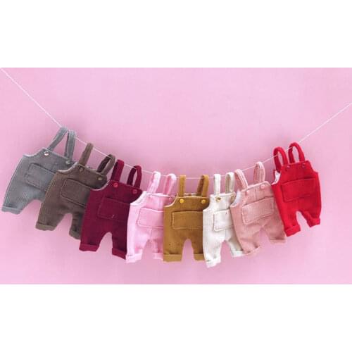 Ob11 doll overalls trousers 1/12 bjd doll clothes beautiful knot pig corduroy trousers Mini Obitsu 11 doll Accessories