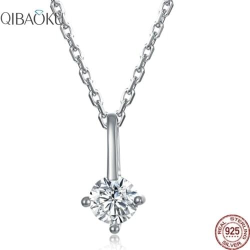 925 Sterling Silver Necklace Wedding Long Chains Fine Jewelry for Women Suspension Pendant with AAA Zirconia