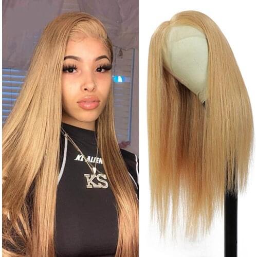 5x5 Silk Base Closure Wig Honey Blonde Human Hair Wig Straight Virgin European Remy Hair Skin Top Lace Closure Wig Free Part #27