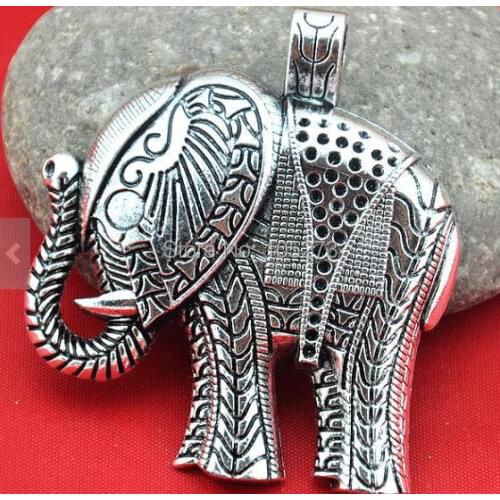 Wholesale DIY Accessory Jewelry Making - 55X62MM 2PCS Antique Silver Large Elephant Charm Pendants