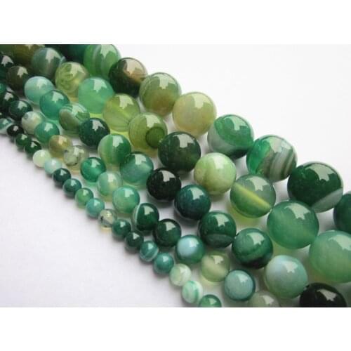 Stripe Green Agate Semi-finished Hand Accessories Hand-made Bracelet Necklace Scattered Bead Jewelry