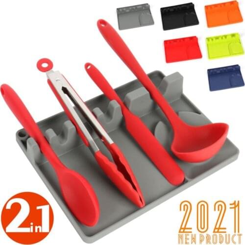 Anti-fouling Drain Spatula Spoon Mat Tableware Storage Rack Kitchen Supplies