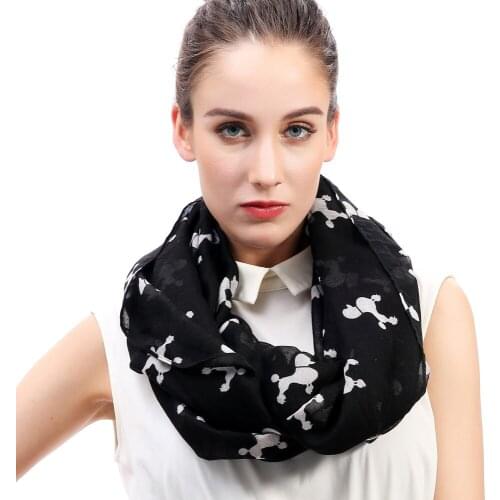 Poodle Dog Animal Pet Print Womens Infinity Loop Scarf Snood Soft Lightweight for All Seasons Gift Accessory