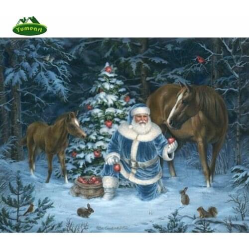 Christmas decoration DIY Diamond Embroidery Landscape 5D Rhinestone Diamond Painting Santa Claus Needlework Pictures rhinestones