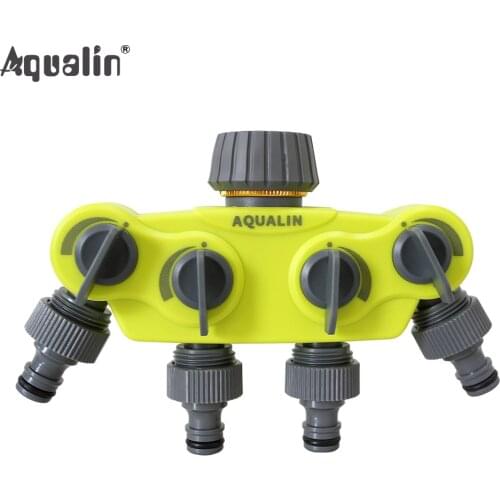 Garden 4 Way Hose Splitter Plastic Connector Distributor Hose Connector with Copper Connector for Outdoor Tap and Faucet #27224