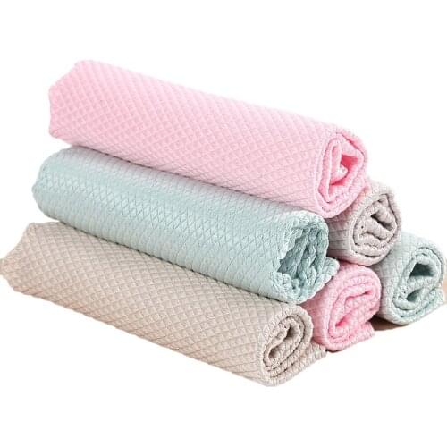 50Pcs Fish Scale Rag Does Not Leave Marks Household Cleaning Cloth Kitchen Degreasing No Marks Absorbent No Hair Towel