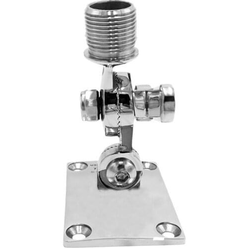 Heavy Duty 316 Stainless Steel Adjustable VHF Antenna Base Ratchet Mount for Boat Marine