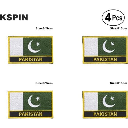 Pakistan Rectangular Shape Flag Iron on Saw on Patches Embroidered Flag Patches National Flag Patches for Clothing DIY
