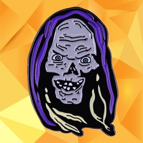 The CryptKeeper puppet zombie Skull Hello Boils and Ghouls Hello Kiddies Horror Movie Enamel Pin Lapel brooch