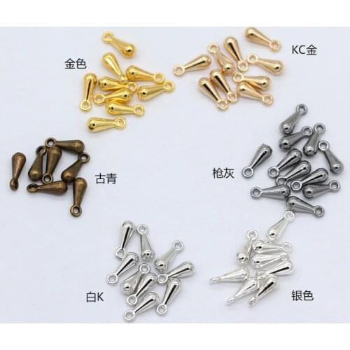 100p 2x7mm 3x9mm Gold silver Bronze End Of Extend The Chain choker/pesca For Necklace Bracelet DIY Ending Droplets Metal Beads